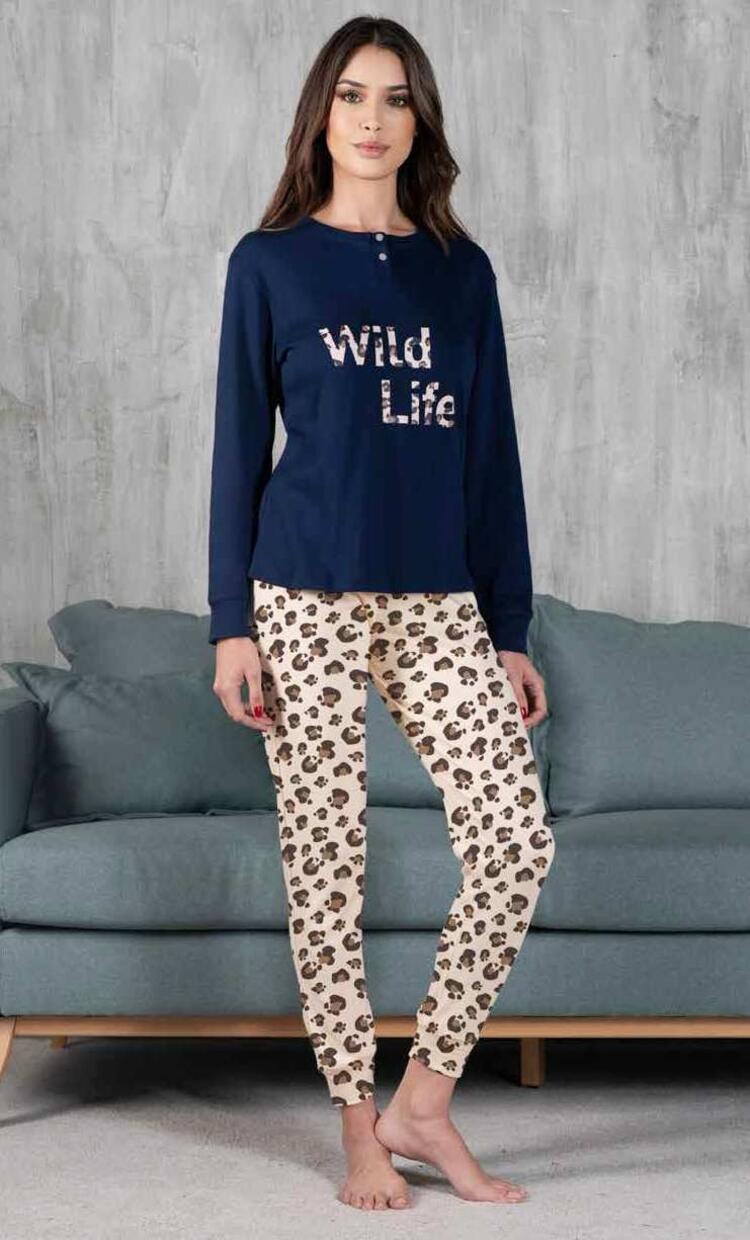 pigiama-per-donna-342tvn-1.jpg Pigiama donna in jersey di cotone caldo Lov It by Cippi 2320 Cippi - immagine 1