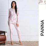 Galeone Biancheria e Tessuti | Pigiama da Donna Invernale Lungo in Cotone Elegante con Maglia e Pantaloni colore panna | Galeone
