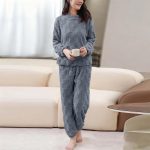 HAOLEI Pigiama Pile Donna Invernale Lungo Felpato Abbigliamento da Notte Morbido Cotone Pigiami Due Pezzi Biancheria Intima Termica Curvy Manica Lunga Sexy Pigiama Pile Completo Termico Caldo : Amazon.it: Moda
