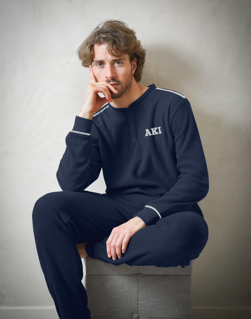 pigiama-pile-uomo-135mer-1.jpg AKI Pigiama Uomo Pile | BuyBuy24 Abbigliamento per Famiglie - immagine 1