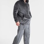 CityComfort Pigiama Uomo Invernale Pile Caldo con Cappuccio, Pigiami Due Pezzi Lunghi M 2XL, Idee Regalo di Natale (Carbone, M) : Amazon.it: Moda