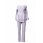 Pigiama Premaman Promise N12132 Allattamento Cotone Viscosa Lavanda