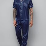 Reliwel Pigiama da Uomo Pigiama Uomo Seta in Raso Manica Corto con Bottoni Estivo Set Pigiami Due Pezzi Classic Camicia da Notte Elegante Sleepwear : Amazon.it: Moda