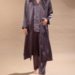 Vestaglia uomo lunga in raso di seta grigio | Pellegrini Pigiami
