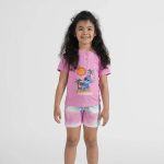 Pigiama Bimba Mezza Manica Pantalone Corto Disegno Stitch DISNEY/MARVEL