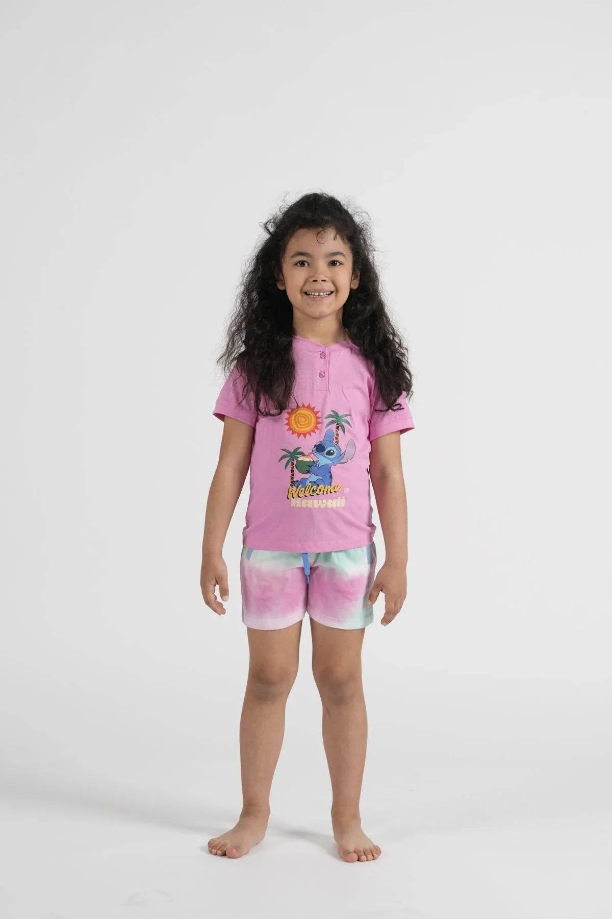 pigiama-stitch-078qeu-1.jpg Pigiama Bimba Mezza Manica Pantalone Corto Disegno Stitch DISNEY/MARVEL - immagine 1