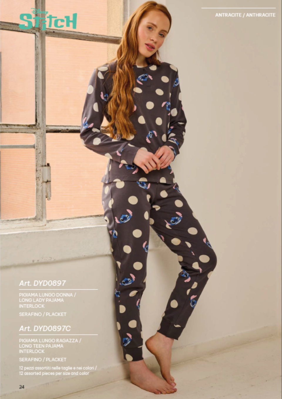 pigiama-stitch-655ddq.png Sabor Stitch Pigiama donna 100% Caldo cotone fantasia All' Over Intimo Altieri Shop - immagine 1