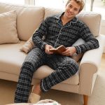 iClosam Pigiama Uomo Cotone Lungo con Tasche Due Pezzi a Quadri Comodo | Mano Piacevole, Pantaloni Lunghi, Tessuto Morbido, Calore Confortevole, Vestibilità Comoda, Tessuto Traspirante : Amazon.it: Moda
