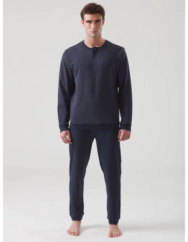 pigiama-uomo-caldo-cotone-084kjg.png ragno pigiama uomo invernale in interlock di caldo cotone - immagine 1