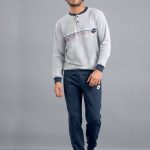 Pigiama uomo marca Lotto modello LP2071 in caldo cotone Grigio melange