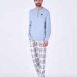 Pigiama uomo caldo cotone serafino check – pigiamiamoci