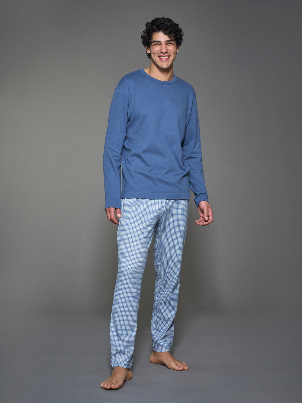 pigiama-uomo-caldo-cotone-936dvm-1.jpg Pigiama uomo marca Ragno in 100 % caldo cotone modello girocollo - immagine 1