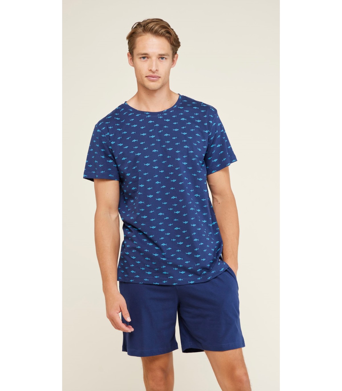 pigiama-uomo-cotone-242lri-1.jpg NOIDINOTTE PIGIAMA UOMO COTONE CORTO ART.FC2863 - immagine 1