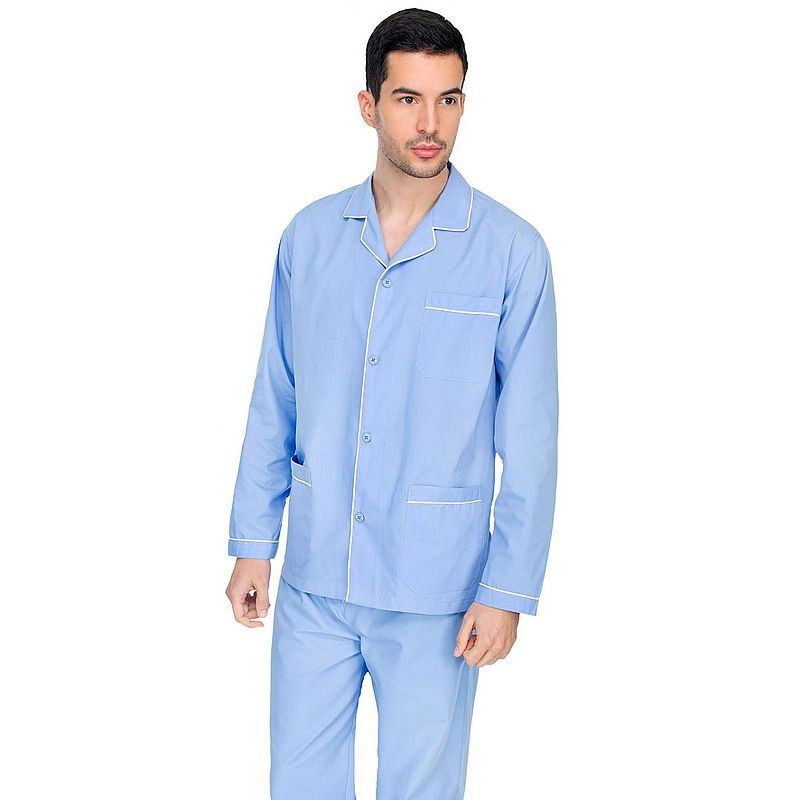 pigiama-uomo-cotone-595scz-1.jpg Pigiama aperto classico Uomo Diplomat 100% tela di cotone leggero Diplomat WO501 - immagine 1