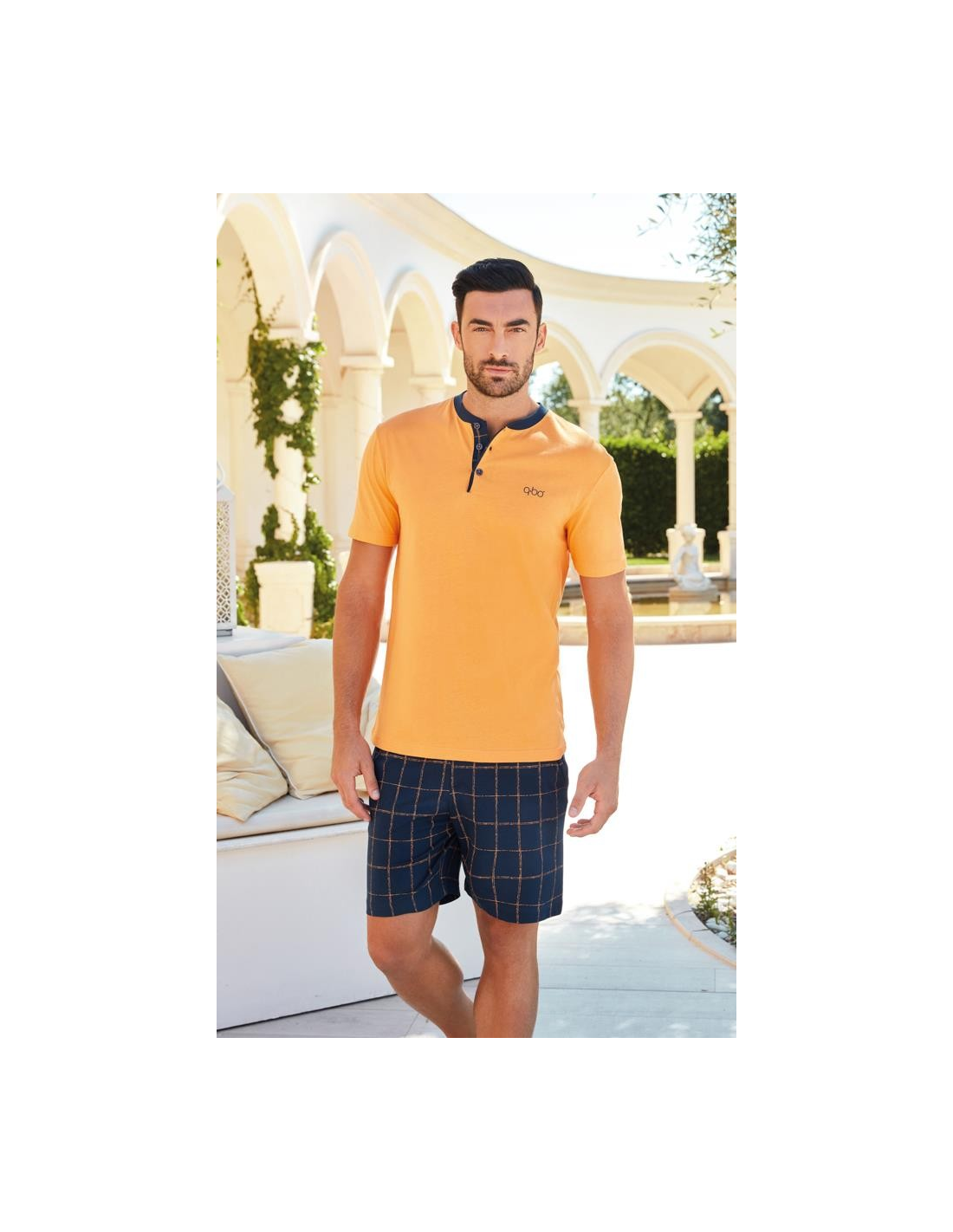 pigiama-uomo-estivo-835pwl.png QBO PIGIAMA UOMO ESTIVO SERAFINO MEZZA MANICA E PANTALONE CORTO Ven - immagine 1