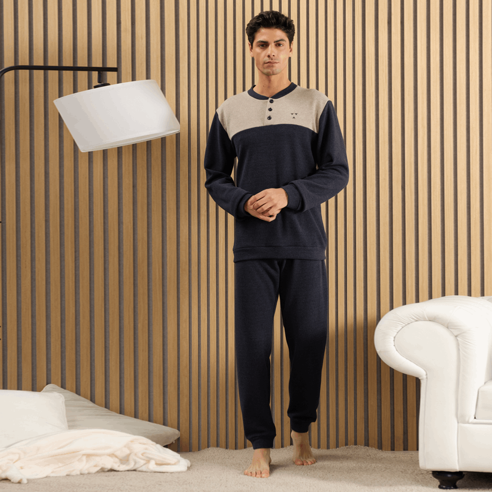 pigiama-uomo-invernale-250edx.png Pigiama Uomo invernale Punto Milano kissimo 15024 Blu - immagine 1