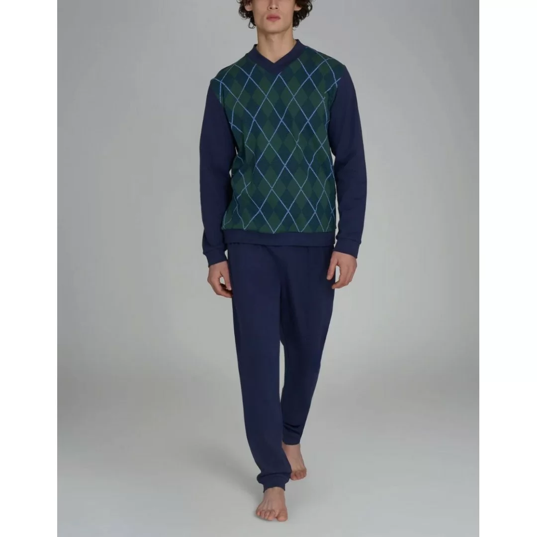 pigiama-uomo-invernale-766zfr.webp Pigiama Uomo Invernale Ragno art. U962N2 Scollo V Tartan - immagine 1