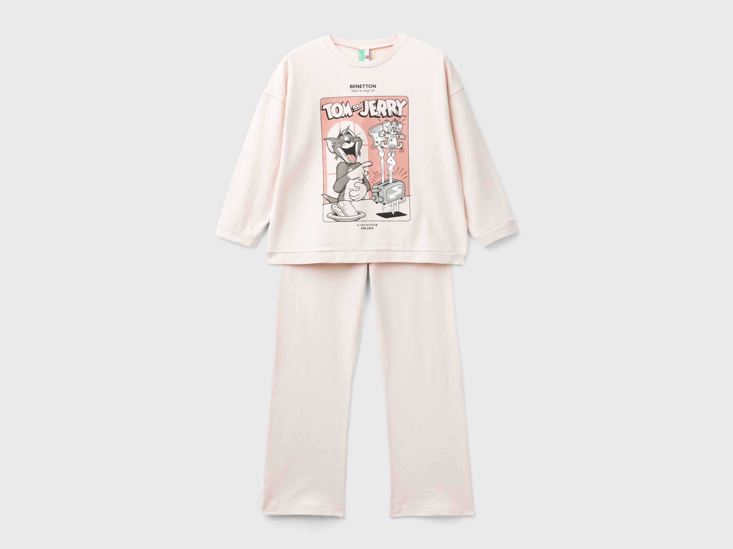 pigiami-benetton-303hxw-1.jpg Pigiama Tom & Jerry da bimba rosa tenue | Undercolors Outlet - immagine 1