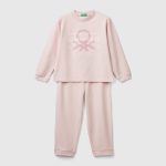 Pigiama in cotone stretch da bimbo rosa tenue | Undercolors Outlet