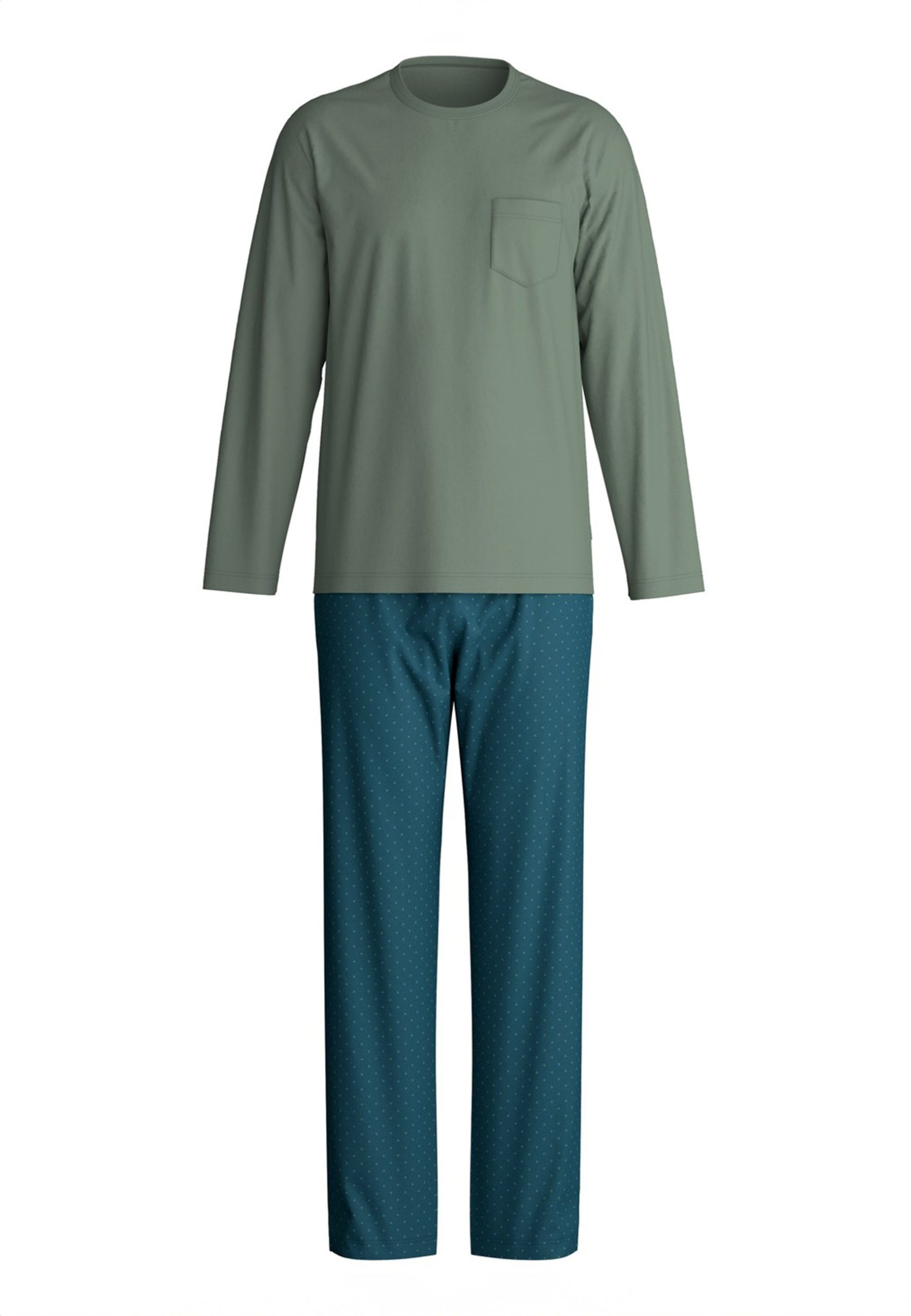 pigiami-calida-825ytx-1.jpg CALIDA Pigiama Uomo Lungo Cotone Jersey Estivo ART. 47387 46/48 / Verde - immagine 1