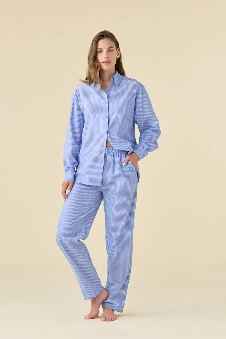 pigiami-da-donna-892ypa.webp Pigiama donna estivo in cotone articolo breeze. Azzurro - immagine 1