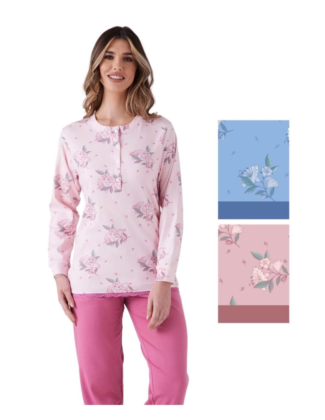 pigiami-da-donna-924zez-1.jpg Pigiama Donna in Caldo Cotone Pigiamiamoci Art. 4100l Invernale - immagine 1