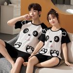 Panda Short Pajama Set 100% Cotton Panda Matching Couples Pajamas