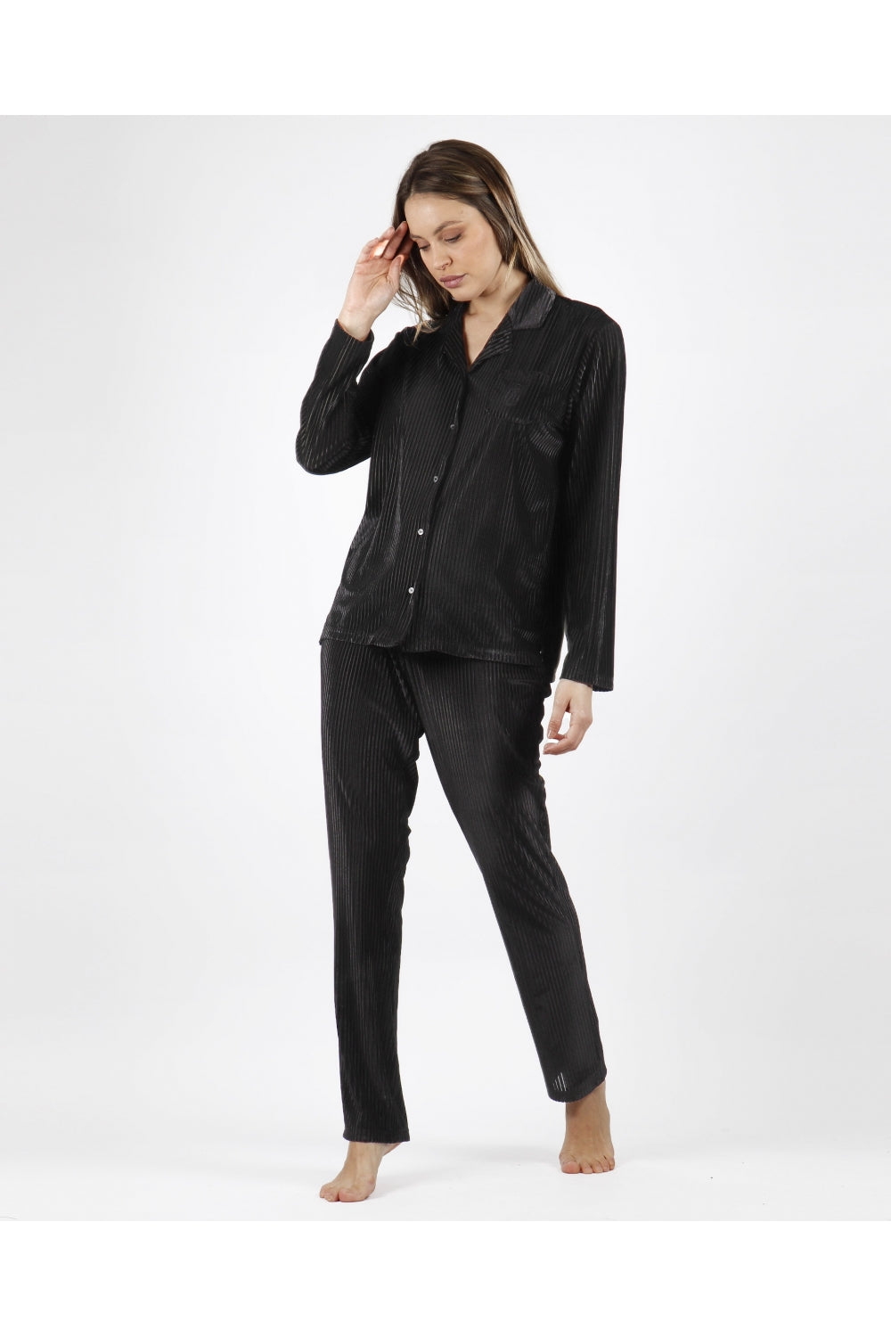 pigiami-donna-294fhh-1.jpg Pigiama Donna Admas art 56153 velluto NERO - immagine 1