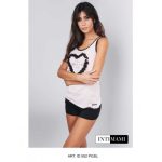 Intimami Pigiama estivo donna corto Canotta e pantaloncino ART.ID552 CIPRIA NERO