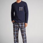 Pigiama Lungo in Cotone e Tela Check | Intimissimi