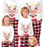 Family Christmas Set di pigiami natalizi da donna, set per famiglie, pigiama natalizio, pigiama da donna, pigiama lungo, set da notte invernale, bianco, 2 Anni : Amazon.it: Moda