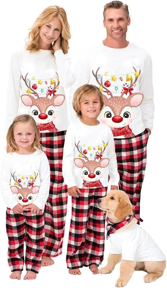 pigiami-natale-famiglia-197pio-1.jpg Family Christmas Set di pigiami natalizi da donna, set per famiglie, pigiama natalizio, pigiama da donna, pigiama lungo, set da notte invernale, bianco, 2 Anni : Amazon.it: Moda - immagine 1
