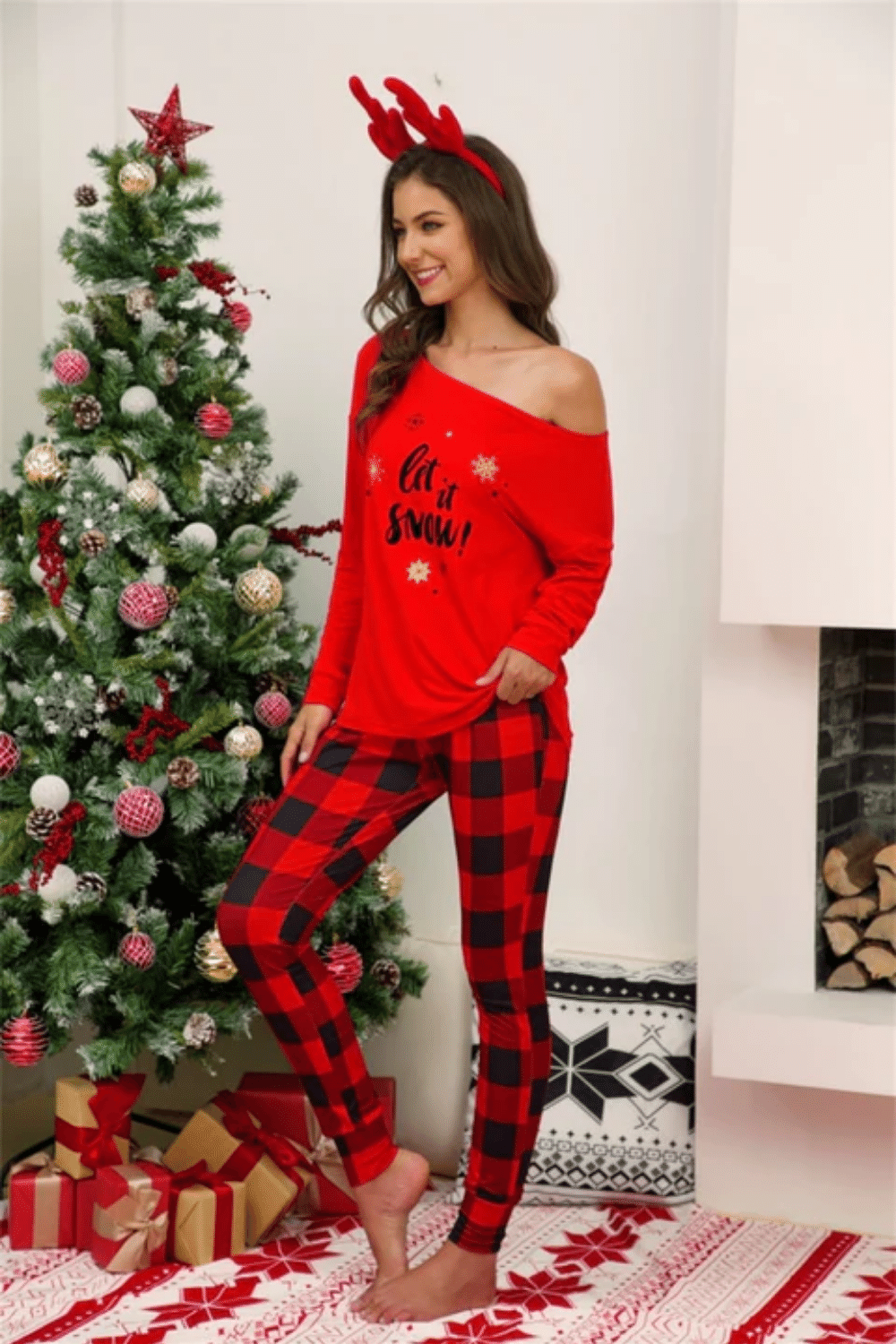 pigiami-natalizi-107gfp.png Pigiama Donna Rosso di Natale - immagine 1