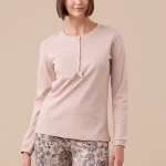 Acquista online Noi Di Notte Pigiama Lungo FA9265AS Donna Caldo Cotone Colore Beige | Linea Blu Caserta