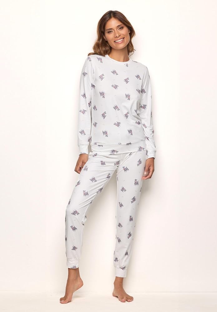 pigiami-yamamay-410zqp-1.jpg YAMAMAY Pigiama Lungo, Donna, Bianco : Amazon.it: Moda - immagine 1