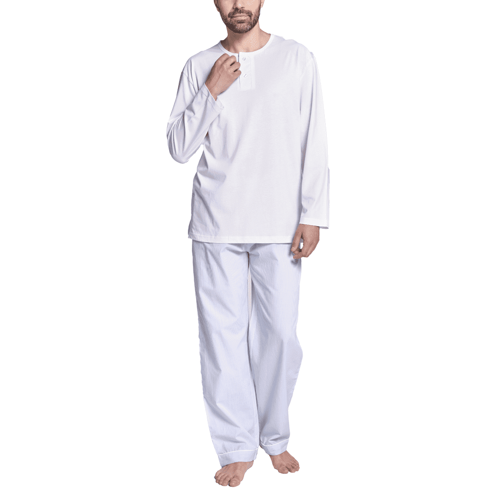 uomo-pigiama-596mtm.png Pigiama uomo lungo in cotone oxford bianco e celeste | Pellegrini Pigiami - immagine 1