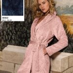 Vestaglia donna sciallata in caldo pile coral cimato Sielei RD73 Sièlei