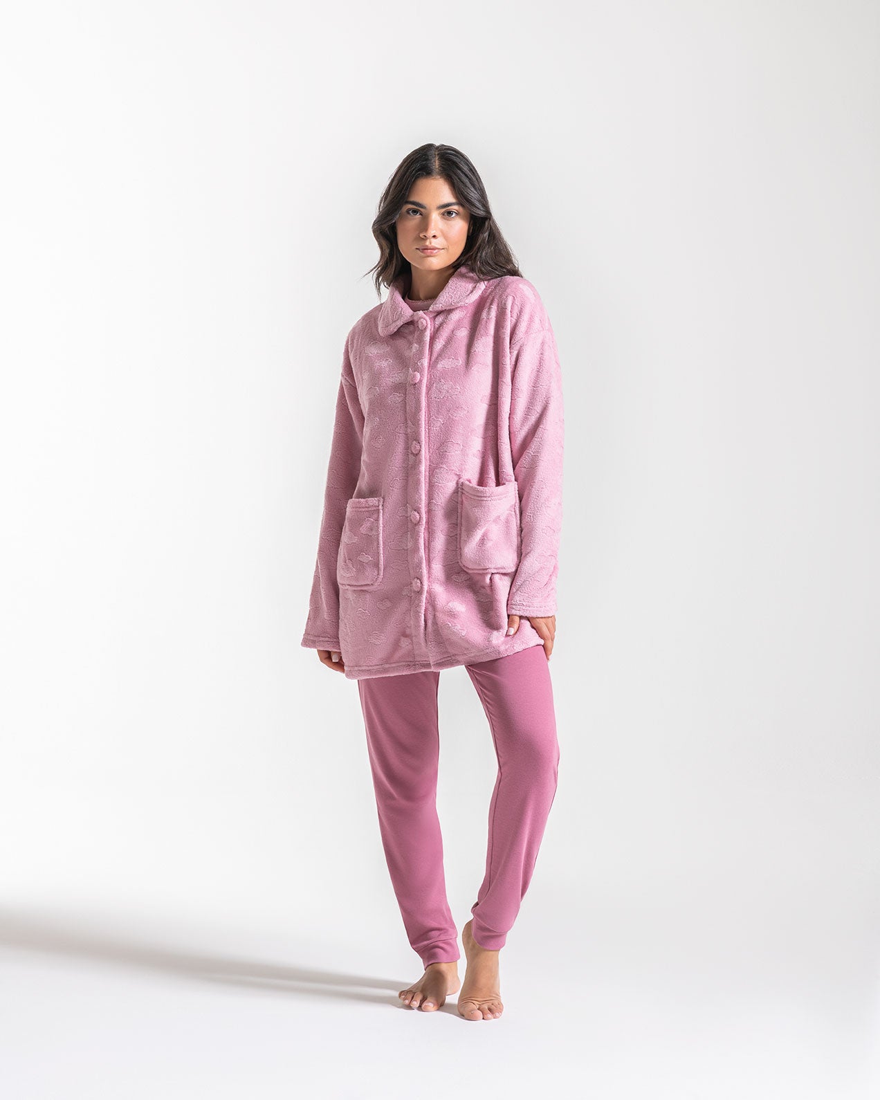 vestaglia-donna-pile-900asj-1.jpg Vestaglia donna in pile Lumachina Acqua / M - immagine 1